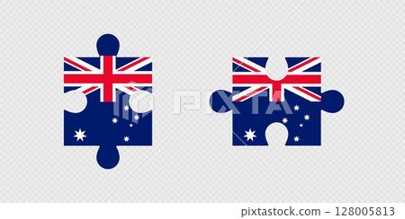 Puzzle Pieces with Australia Flag. 128005813