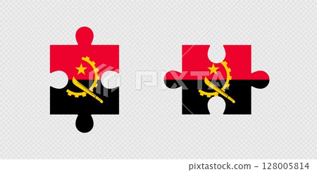 Puzzle Pieces with Angola Flag. 128005814