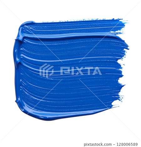 A pile of colorful paint brushes and a blue plastic bag with a red stroke design on textured paper A pile of colorful paint brushes and a blue plastic bag with a red stroke design on textured paper 128006589