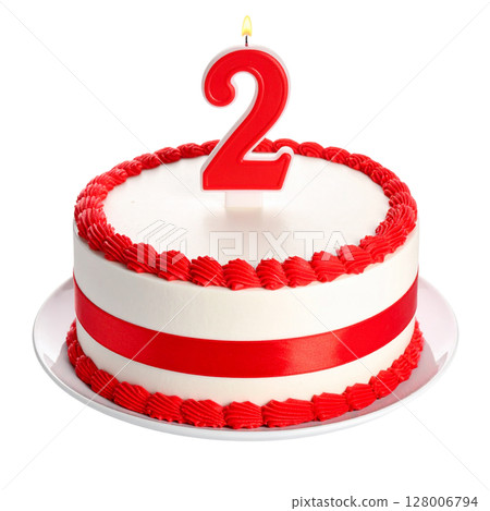 Birthday cake with number separated from background 128006794