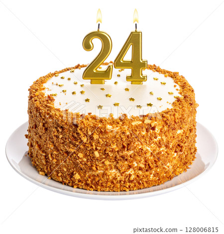 Birthday cake with number separated from background 128006815