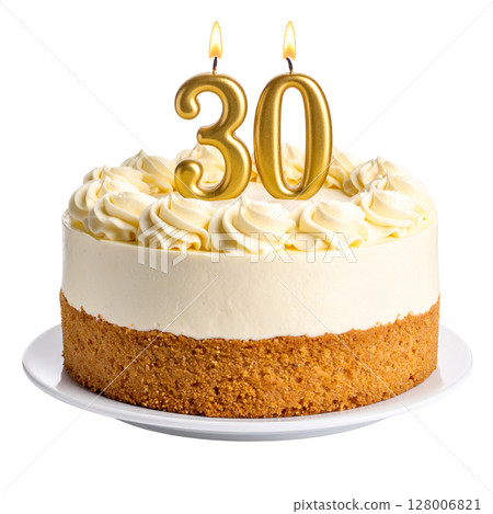 Birthday cake with number separated from background 128006821