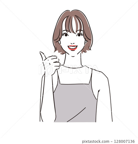 Modern cute woman with short bob 128007136