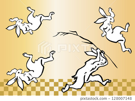 Rabbit - Choju Jinbutsu Giga style illustration set 128007148