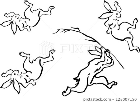 Rabbit - Choju Jinbutsu Giga style illustration set 128007150