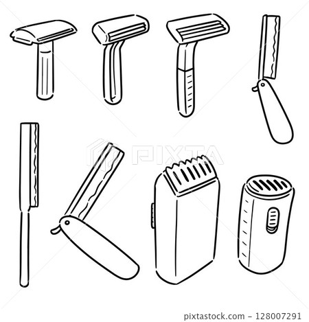 vector set of razor vector set of razor 128007291