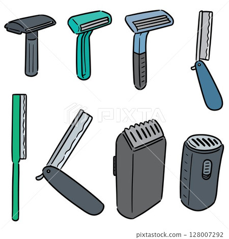 vector set of razor 128007292