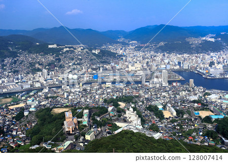 [Nagasaki Prefecture] Nagasaki city seen from Inasayama summit observatory 128007414