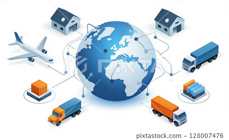 貨櫃堆場內貨櫃拖車的圖示 128007476