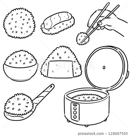 vector set of rice 128007505