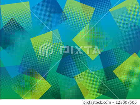 Gradient dot square pattern: blue and green 128007506