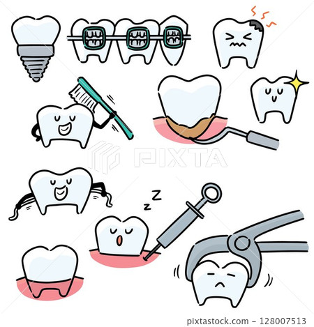 vector set of dental procedures 128007513