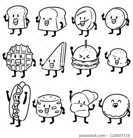 vector set of bakery 128007516