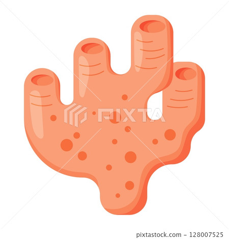 Orange Sea Sponge or Coral Illustration 128007525