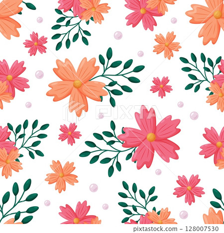 Vibrant Floral Seamless Pattern Design Vibrant Floral Seamless Pattern Design 128007530