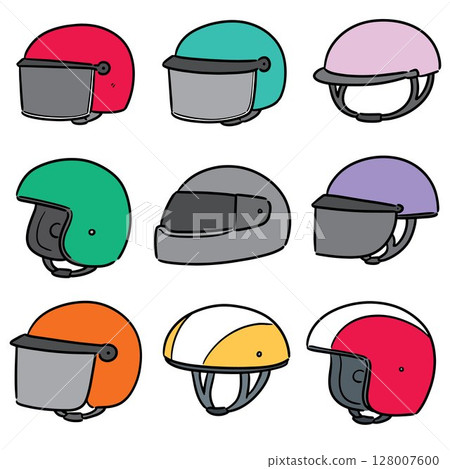 vector illustration of motorcycle helmet 128007600
