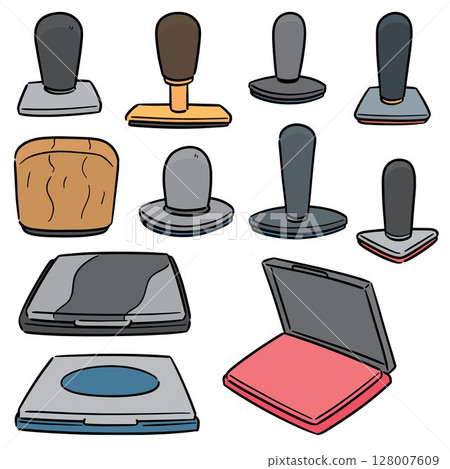 vector set of rubber stamp 128007609