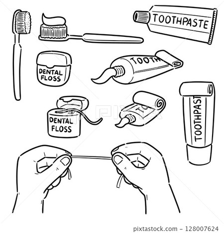 vector of tooth care set 128007624