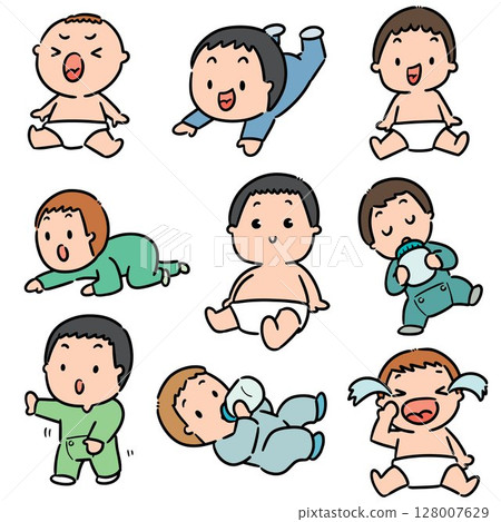 vector set of baby vector set of baby 128007629