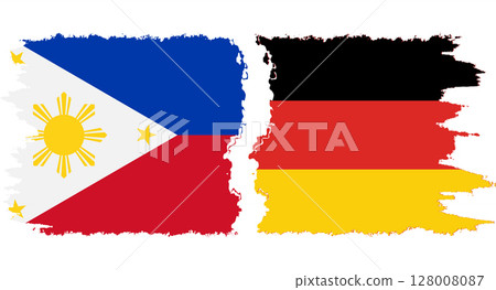 Germany and Philippines grunge flags connection vector 128008087