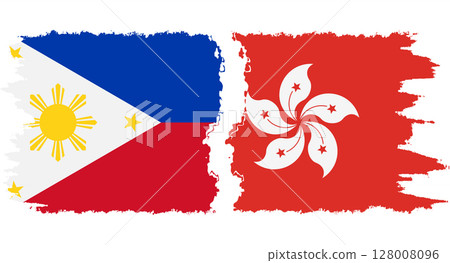 Hong Kong and Philippines grunge flags connection vector Hong Kong and Philippines grunge flags connection vector 128008096