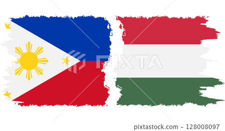 Hungary and Philippines grunge flags connection vector Hungary and Philippines grunge flags connection vector 128008097