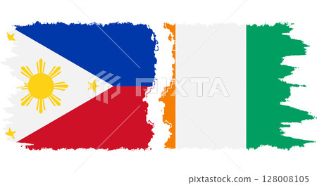 Ivory Coast and Philippines grunge flags connection vector Ivory Coast and Philippines grunge flags connection vector 128008105