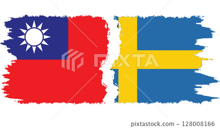 Sweden and Taiwan grunge flags connection vector Sweden and Taiwan grunge flags connection vector 128008166