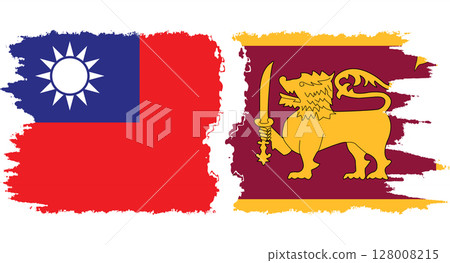 Sri Lanka and Taiwan grunge flags connection vector Sri Lanka and Taiwan grunge flags connection vector 128008215