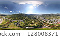 Mountain scenery in Pingxi District, New Taipei City, Taiwan, in the spring of 2025, 360-degree panoramic view 128008371