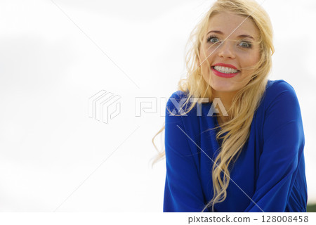 Happy fashion model woman Happy fashion model woman 128008458