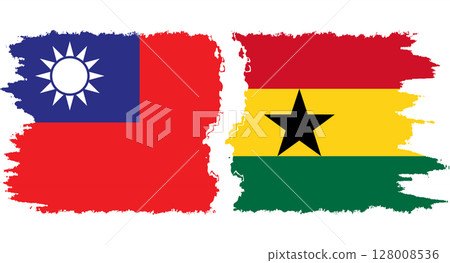 Ghana and Taiwan grunge flags connection vector Ghana and Taiwan grunge flags connection vector 128008536