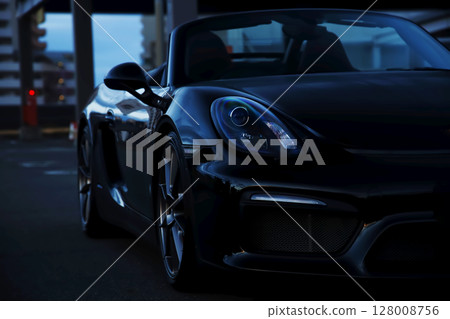 shiny black open car 128008756