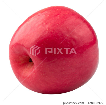 Fresh and Juicy Red Apple with Vibrant Skin isolated on a white background 128008972