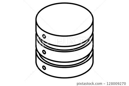 Data server isometric line icon, black and white 128009270