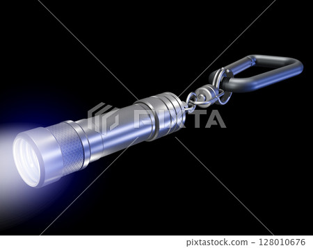 Mini light flashlight LED light Mini flash light black background 128010676