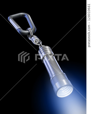 Mini light flashlight LED light Mini flash light black background 128010681