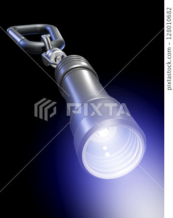 Mini light flashlight LED light Mini flash light black background 128010682