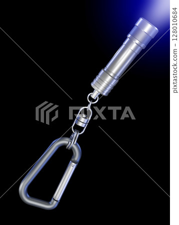 迷你強光手電筒LED燈迷你閃光燈黑色背景 迷你強光手電筒LED燈迷你閃光燈黑色背景 128010684