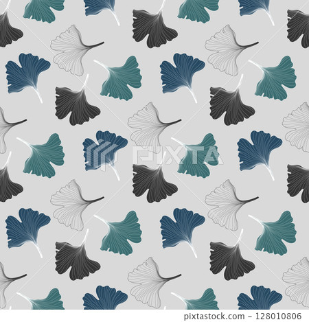 ginkgo leaves seamless pattern 128010806