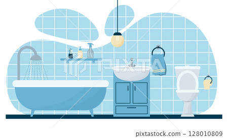 bathroom interior illustration 128010809