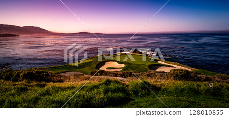 Pebble Beach golf course, Monterey, California, usa Pebble Beach golf course, Monterey, California, usa 128010855
