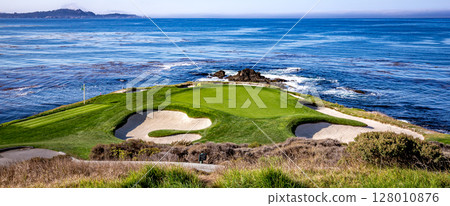 Pebble Beach golf course, Monterey, California, usa 128010876