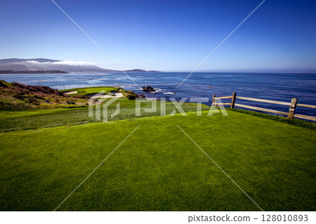 Pebble Beach golf course, Monterey, California, usa Pebble Beach golf course, Monterey, California, usa 128010893