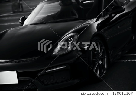 黑色跑車車頭燈 黑色跑車車頭燈 128011107