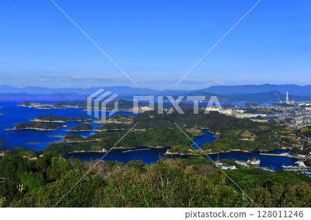 [Nagasaki Prefecture] Kujukushima in fine weather (Sasebo Ishidake Observatory) 128011246