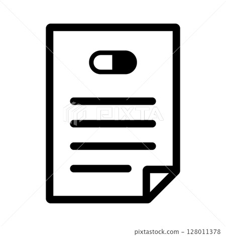 Prescription illustration icon 128011378