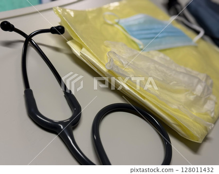 Healthcare PPE and Stethoscope: Safety and Care Essentials Healthcare PPE and Stethoscope: Safety and Care Essentials 128011432