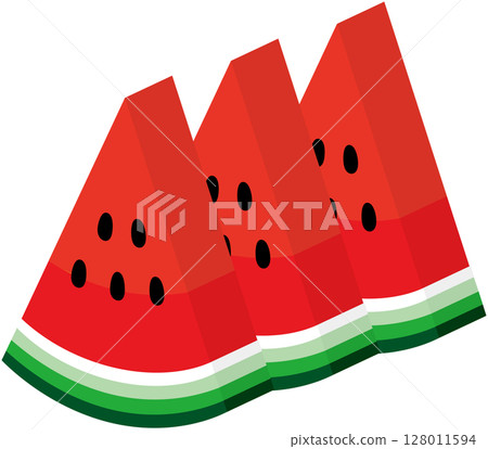 Illustration of multiple cut red watermelons 128011594