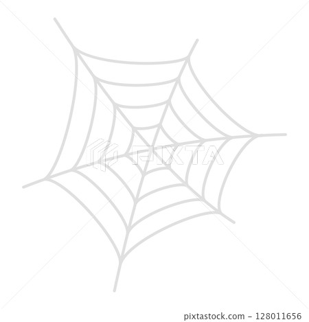 Simple light gray spider web line icon - Halloween and horror image and design parts material Simple light gray spider web line icon - Halloween and horror image and design parts material 128011656